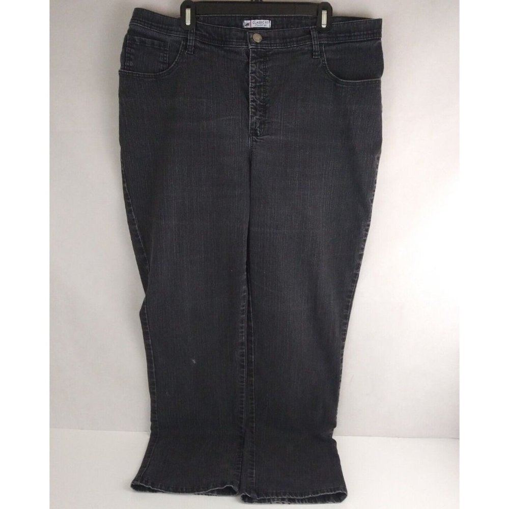 Lee Classic Fit Straight Leg Women's Solid Black Bootcut Jeans Size 38x33